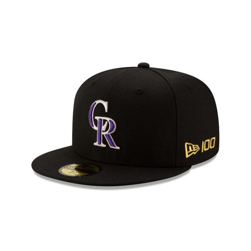 MLB Colorado Rockies Team Color 59Fifty Fitted (KAQ9380) - Black New Era Caps